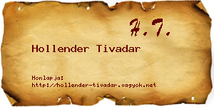 Hollender Tivadar névjegykártya