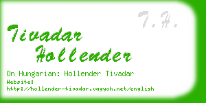 tivadar hollender business card